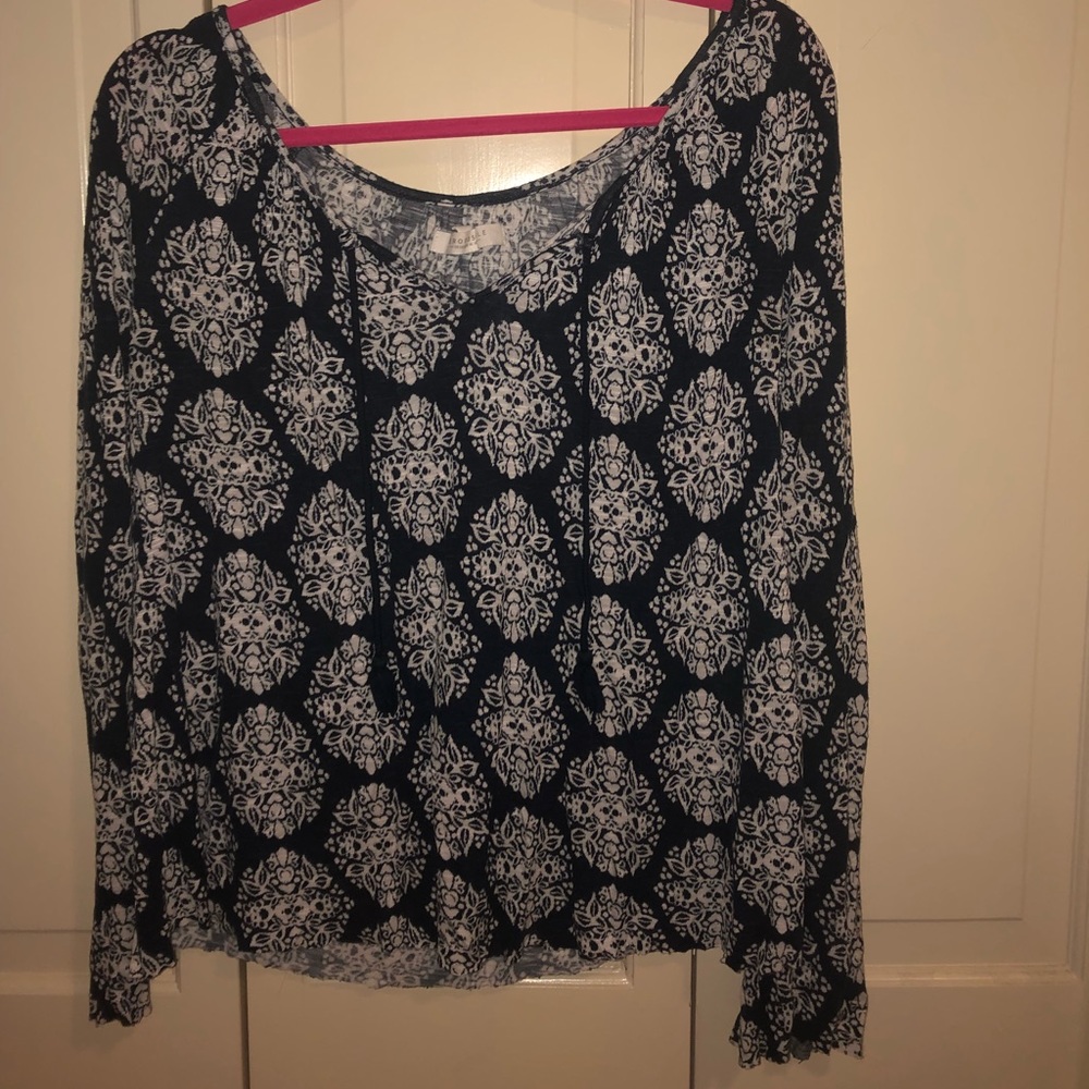 Flouncy navy blue long sleeve